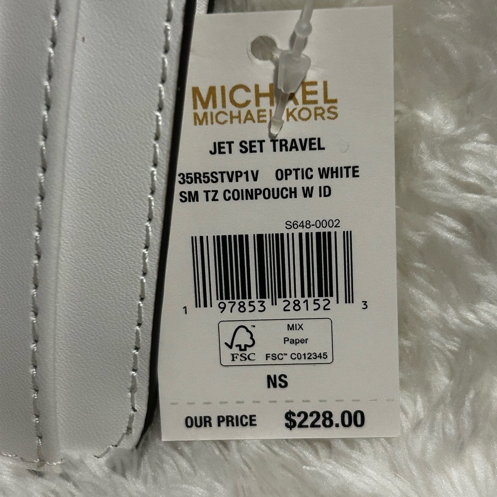 Michael Kors Jet Set Travel Quilted Coin Pouch |Optic White | NWT - Picture 2 of 9
